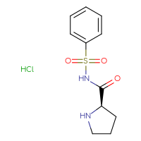 Chemical structure of (2R)-N-(benzenesulfonyl)pyrrolidine-2-carboxamide hydrochloride - CSSB02495350898