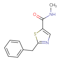 Chemical structure of 2-benzyl-N-methyl-1,3-thiazole-5-carboxamide - CSSB01993916616