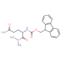Chemical structure of (9H-fluoren-9-yl)methyl N-[(1S)-3-carbamoyl-1-(dimethylcarbamoyl)propyl]carbamate - CSSB21043407433