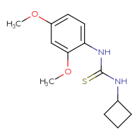 Chemical structure of 3-cyclobutyl-1-(2,4-dimethoxyphenyl)thiourea - CSSB02005184712