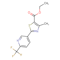 Chemical structure of ethyl 4-methyl-2-[6-(trifluoromethyl)pyridin-3-yl]-1,3-thiazole-5-carboxylate - CSSB00025773231