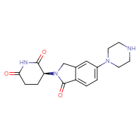 Chemical structure of (3S)-3-[1-oxo-5-(piperazin-1-yl)-2,3-dihydro-1H-isoindol-2-yl]piperidine-2,6-dione - CSSB03619048240