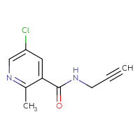 Chemical structure of 5-chloro-2-methyl-N-(prop-2-yn-1-yl)pyridine-3-carboxamide - CSSB03549827081