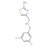 Chemical structure of [(3-chloro-5-fluorophenyl)methyl][(2-methyl-1,3-thiazol-4-yl)methyl]amine - CSSB00002176778