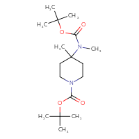 Chemical structure of tert-butyl 4-{[(tert-butoxy)carbonyl](methyl)amino}-4-methylpiperidine-1-carboxylate - CSSB00113610199
