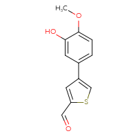 Chemical structure of 4-(3-hydroxy-4-methoxyphenyl)thiophene-2-carbaldehyde - CSSB00010139728