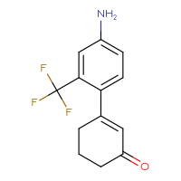 Chemical structure of 3-[4-amino-2-(trifluoromethyl)phenyl]cyclohex-2-en-1-one - CSSB06583538856