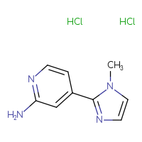 Chemical structure of 4-(1-methyl-1H-imidazol-2-yl)pyridin-2-amine dihydrochloride - CSSB21332042296