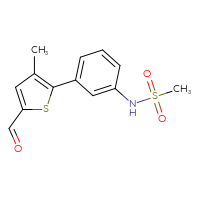 Chemical structure of N-[3-(5-formyl-3-methylthiophen-2-yl)phenyl]methanesulfonamide - CSSB13092327575