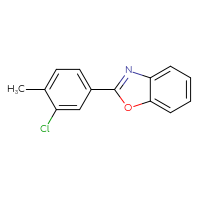 Chemical structure of 2-(3-chloro-4-methylphenyl)-1,3-benzoxazole - CSSB00121582042