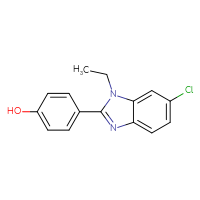 Chemical structure of 4-(6-chloro-1-ethyl-1H-1,3-benzodiazol-2-yl)phenol - CSSB00054240421