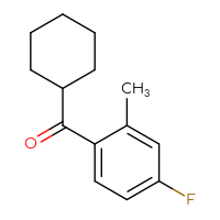 Chemical structure of cyclohexyl(4-fluoro-2-methylphenyl)methanone - CSSB00011753923