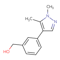 Chemical structure of [3-(1,5-dimethyl-1H-pyrazol-4-yl)phenyl]methanol - CSSB00079443976
