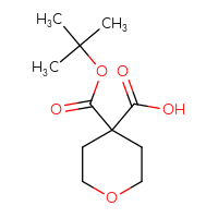 Chemical structure of 4-[(tert-butoxy)carbonyl]oxane-4-carboxylic acid - CSSB00025773911