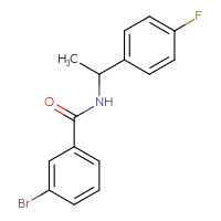 Chemical structure of 3-bromo-N-[1-(4-fluorophenyl)ethyl]benzamide - CSSB00000578860