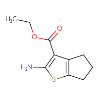 Chemical structure of ethyl 2-amino-4H,5H,6H-cyclopenta[b]thiophene-3-carboxylate - CSSB00000182783