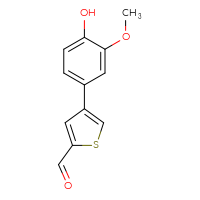 Chemical structure of 4-(4-hydroxy-3-methoxyphenyl)thiophene-2-carbaldehyde - CSSB00010139727