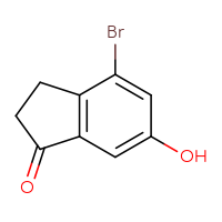 Chemical structure of 4-bromo-6-hydroxy-2,3-dihydro-1H-inden-1-one - CSSB00010265038