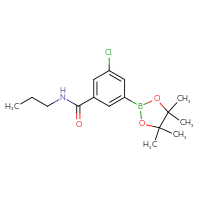Chemical structure of 3-chloro-N-propyl-5-(4,4,5,5-tetramethyl-1,3,2-dioxaborolan-2-yl)benzamide - CSSB02519385715