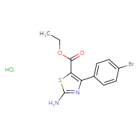 Chemical structure of ethyl 2-amino-4-(4-bromophenyl)-1,3-thiazole-5-carboxylate hydrochloride - CSSB00015203913