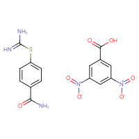Chemical structure of 3,5-dinitrobenzoic acid; 4-(carbamimidoylsulfanyl)benzamide - CSSB02125605329