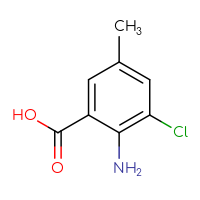 Chemical structure of 2-amino-3-chloro-5-methylbenzoic acid - CSSB00000756603