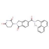 Chemical structure of 2-(2,6-dioxopiperidin-3-yl)-N-methyl-N-[(naphthalen-1-yl)methyl]-1-oxo-2,3-dihydro-1H-isoindole-5-carboxamide - CSSB01150853961