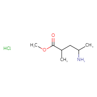Chemical structure of methyl 4-amino-2-methylpentanoate hydrochloride - CSSB20963519934