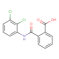 Chemical structure of 2-[(2,3-dichlorophenyl)carbamoyl]benzoic acid - CSSB00052776599