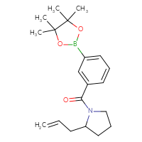 Chemical structure of 2-(prop-2-en-1-yl)-1-[3-(4,4,5,5-tetramethyl-1,3,2-dioxaborolan-2-yl)benzoyl]pyrrolidine - CSSB02229500122
