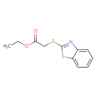 Chemical structure of ethyl 2-(1,3-benzothiazol-2-ylsulfanyl)acetate - CSSB00000150053