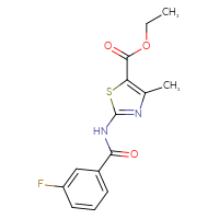 Chemical structure of ethyl 2-(3-fluorobenzamido)-4-methyl-1,3-thiazole-5-carboxylate - CSSB00026379400