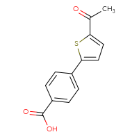 Chemical structure of 4-(5-acetylthiophen-2-yl)benzoic acid - CSSB00160496162