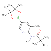 Chemical structure of N,2,2-trimethyl-N-[3-methyl-5-(4,4,5,5-tetramethyl-1,3,2-dioxaborolan-2-yl)pyridin-2-yl]propanamide - CSSB00016994878