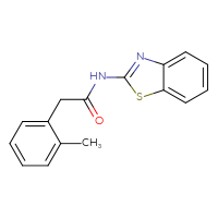 Chemical structure of N-(1,3-benzothiazol-2-yl)-2-(2-methylphenyl)acetamide - CSSB00028067229