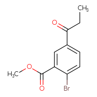 Chemical structure of methyl 2-bromo-5-propanoylbenzoate - CSSB00033799655