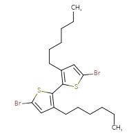 Chemical structure of 5,5'-dibromo-3,3'-dihexyl-2,2'-bithiophene - CSSB00102614460