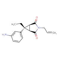 Chemical structure of (1R,5S,6R)-6-(3-aminophenyl)-6-ethyl-3-(prop-2-en-1-yl)-3-azabicyclo[3.1.0]hexane-2,4-dione - CSSB00121573606