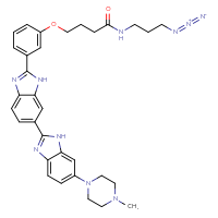 Chemical structure of N-(3-azidopropyl)-4-(3-{6-[6-(4-methylpiperazin-1-yl)-1H-1,3-benzodiazol-2-yl]-1H-1,3-benzodiazol-2-yl}phenoxy)butanamide - CSSB00161189498