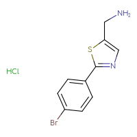 Chemical structure of 1-[2-(4-bromophenyl)-1,3-thiazol-5-yl]methanamine hydrochloride - CSSB06641420104