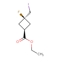 Chemical structure of ethyl (1s,3s)-3-fluoro-3-(iodomethyl)cyclobutane-1-carboxylate - CSSB00159323245
