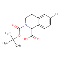 Chemical structure of 2-[(tert-butoxy)carbonyl]-6-chloro-1,2,3,4-tetrahydroisoquinoline-1-carboxylic acid - CSSB00000049086