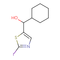 Chemical structure of cyclohexyl(2-iodo-1,3-thiazol-5-yl)methanol - CSSB21246457040