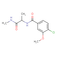 Chemical structure of 2-[(4-chloro-3-methoxyphenyl)formamido]-N-methylpropanamide - CSSB02005972154