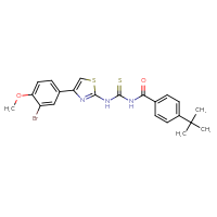 Chemical structure of 3-[4-(3-bromo-4-methoxyphenyl)-1,3-thiazol-2-yl]-1-(4-tert-butylbenzoyl)thiourea - CSSB00121714780