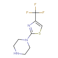 Chemical structure of 1-[4-(trifluoromethyl)-1,3-thiazol-2-yl]piperazine - CSSB00011551008