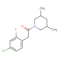 Chemical structure of 2-(4-chloro-2-fluorophenyl)-1-(3,5-dimethylpiperidin-1-yl)ethan-1-one - CSSB06382329878
