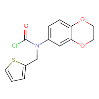 Chemical structure of N-(2,3-dihydro-1,4-benzodioxin-6-yl)-N-[(thiophen-2-yl)methyl]carbamoyl chloride - CSSB06330733788