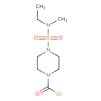 Chemical structure of 4-[ethyl(methyl)sulfamoyl]piperazine-1-carbonyl chloride - CSSB14968819382