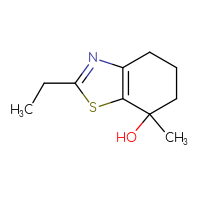 Chemical structure of 2-ethyl-7-methyl-4,5,6,7-tetrahydro-1,3-benzothiazol-7-ol - CSSB06822872557